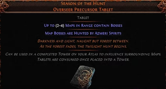 poe2 season of the hunt overseer precursor tablet